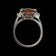 10K White Gold Rectangular Cut Synthetic Orange Sapphire & Topaz Ring Size 6