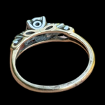 14K Yellow Gold Scroll Work Diamond Ring Antique Vintage