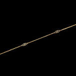 10K Yellow Gold Station Chain Necklace 18"