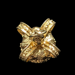 10K Yellow Gold Royal Crown 3D Charm Pendant For Bracelet or Necklace