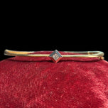 10K Yellow Gold Diamond Bangle Bracelet with White Gold Face
