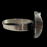 Karl Laine Finnish Silver Modernist 1970s Scandinavian Sun & Moon Statement Adjustable Ring Size 10
