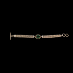 Sterling Silver Heavy Braided Bracelet Green Tourmaline