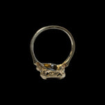 10K Yellow Gold Gothic Geometric Black Onyx Ring Size 5.5