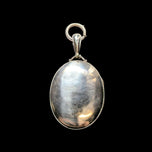 Victorian Antique Sterling Silver Etched Locket Pendant / Fob Birmingham England