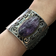 Sterling Silver and Amethyst Geometric Patterned Large Bracelet