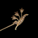 14K Yellow Gold Lily of the Valley Leaf & Flowers Seed Pearl Stick Pin