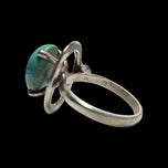 Sterling Silver Turquoise Cabochon Ring Size 6 1/4