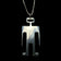 Sterling Modernist Human / Robot Figure Pendant Necklace