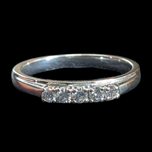 14K White Gold Diamond Trinity Style Ring and Matching Band Claw Set Size 7