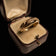 10K Yellow Gold Ribbed Diamond Row Band Size 8 3/4
