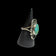 Mexico Sterling Silver Turquoise Cabochon Star & Swirl Shadowbox Ring Size 5.5