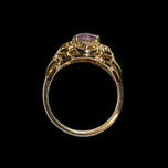 14K Yellow Gold Open Work / Filigree Amethyst Ring Size 6