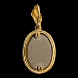 14K Yellow Gold Ammolite Pendant Estate Vintage