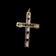 Antique 10K Yellow Gold & Natural Amethyst Cross Pendant: Large