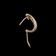 14K Yellow and White Gold Omega Back Twist Earrings with Diamonds