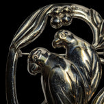 Vintage Silver Tone Love Bird Parrot Brooch