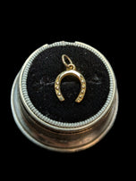 9K Yellow Gold Horseshoe Luck Charm Birmingham England .375 Vintage Hallmarked