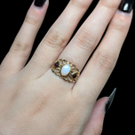 10K Yellow Gold, Opal and Pink Tanzanite Ring Size 6