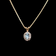 10K Yellow Gold Aquamarine and Diamond Halo 18" Necklace