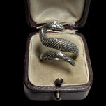 Sterling Silver Etched Snake Ring Size 7 3/4