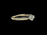 10K Yellow & White Gold Channel Set Double Diamond Bypass Ring Size 5