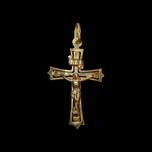 14K Yellow Gold UnoAerre Italian Jesus Cross / Crucifix Pendant