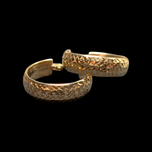 10K Yellow Gold Etched Hoop Earrings