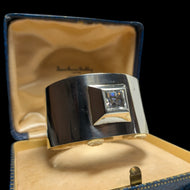 Large Sterling Silver Statement Cuff with Cubic Zirconia