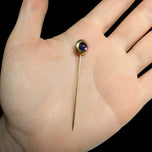 14K Yellow Gold Amethyst Cabochon Stick Pin