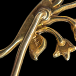 14K Yellow Gold Lily of the Valley Leaf & Flowers Seed Pearl Stick Pin