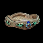 Early Silver Beetle / Bug and Floral Bracelet Enamelled Bracelet
