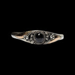 Sterling & 22K Gold Split Shank Onyx Cabochon Cuff Bracelet