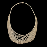 Sterling Silver Art Deco Drape Chain Necklace - Flapper Style Bib / Collar
