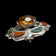 Vintage Scottish Sterling Silver Glass & Agate Specimen Brooch