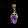 14K Yellow Gold Amethyst & Diamond Drop Pendant