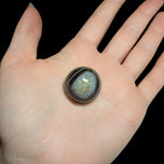Brass Black Banded Agate / Sulemani Hakik Cabochon Brooch