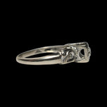 14K White Gold & Diamond Art Deco Scrollwork Ring Size 4 3/4