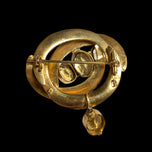 Antique 9K Gold & Citrine Victorian Era Love Knot Brooch
