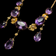 Antique Edwardian / Art Nouveau 10K/14K Yellow Gold Filigree Flower Necklace with Seed Pearls and Amethyst