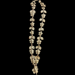 Sterling Silver Floral / Flower Link Filigree Drop Necklace