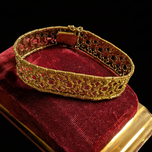 10K Yellow Gold Filigree / Open Work Articulated Panel Bracelet