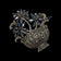 Art Deco Sterling Silver, Marcasite & Blue Sapphire Flower Vase Brooch