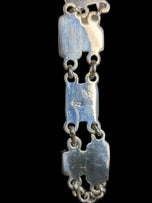 Sterling Silver Black Onyx Panel Link / Gate Bracelet