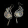 Sterling Silver Art Nouveau Style Artist Pat Cheney Earrings with John Ditchfield Glass
