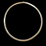 14K White and Yellow Gold Reversible Omega Link Italian Gold Necklace 6mm Thick
