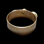 14K Yellow Gold Triple Larimar Wide Band Ring Size 7 1/4