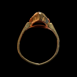 10K Yellow Gold Tall Marquise Cut Hematite Ring Size 4 3/4