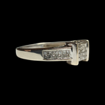 Estate 14K White Gold Princess Cut Diamond Ring 6.5mm Size 6 3/4