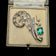 Deco or Mid Cenury 18K White Gold, Emerald & Diamond Spray Brooch